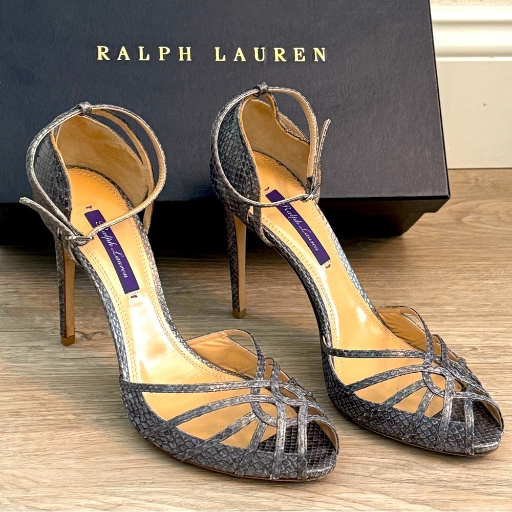 Ralph Lauren Bliette Granite Python Heels - EU 39